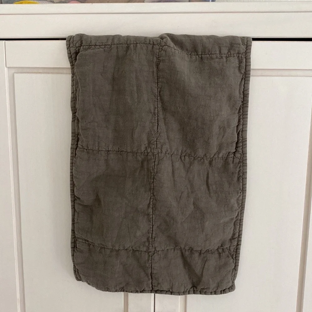 2 Restoration Hardware (NWOT+EUC) 14 x 22 Linen Quilted Lumbar Pillowcase